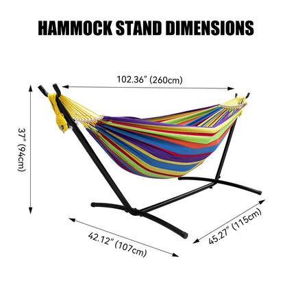 Hammock with Stand Included 450lb CapacitySteel Stand, Premium Carry Bag Included andTwo Anti Roll Balance Beam