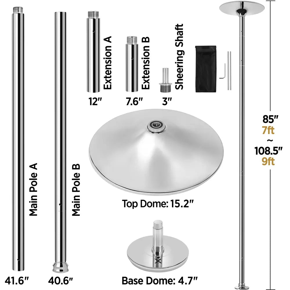 [Heavy Duty] Professional 45mmPortable Chrome Dance Pole