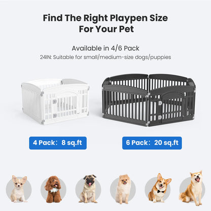 Premium Plastic Pet Playpen with Gate