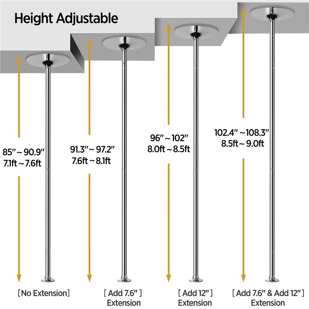[Heavy Duty] Professional 45mmPortable Chrome Dance Pole
