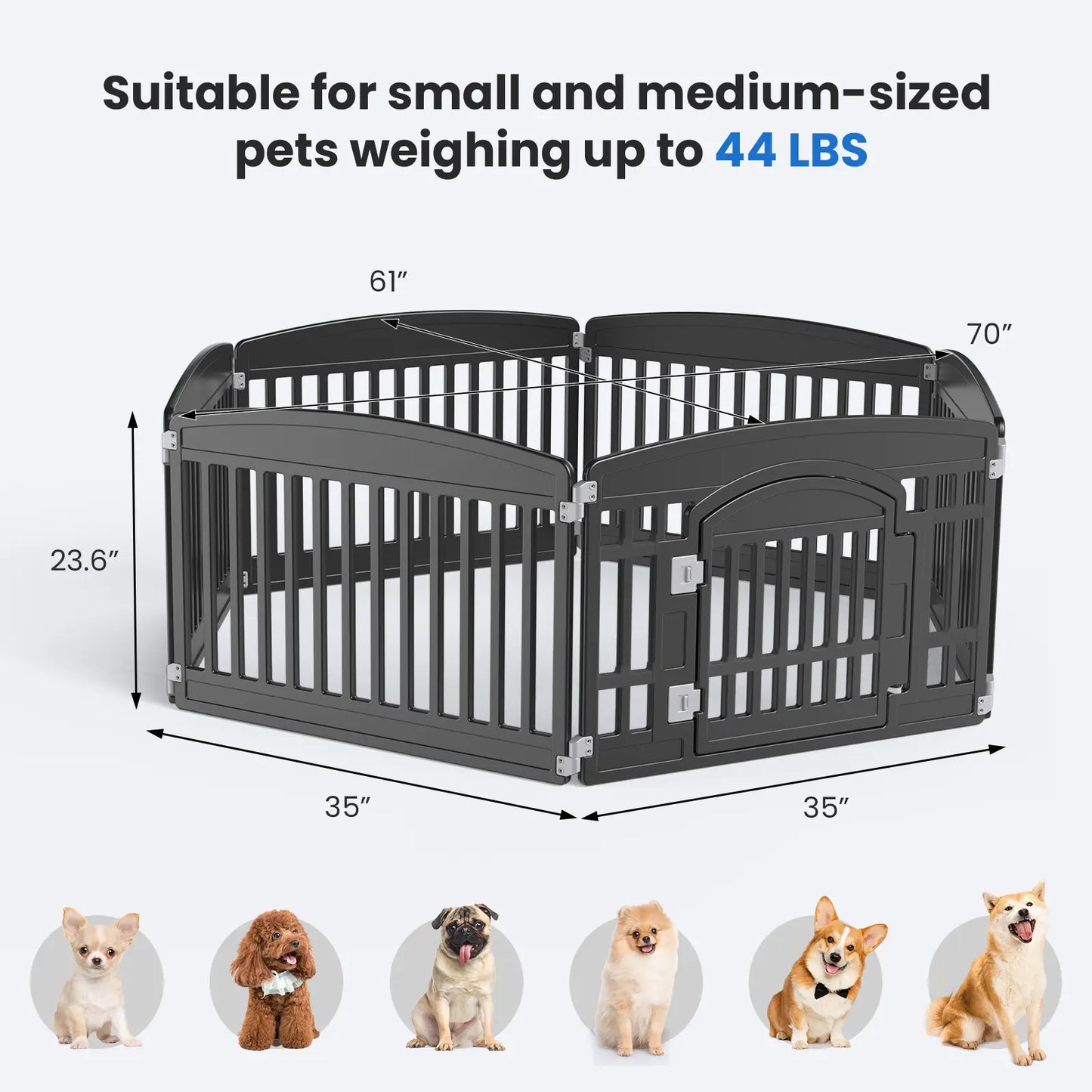 Premium Plastic Pet Playpen with Gate