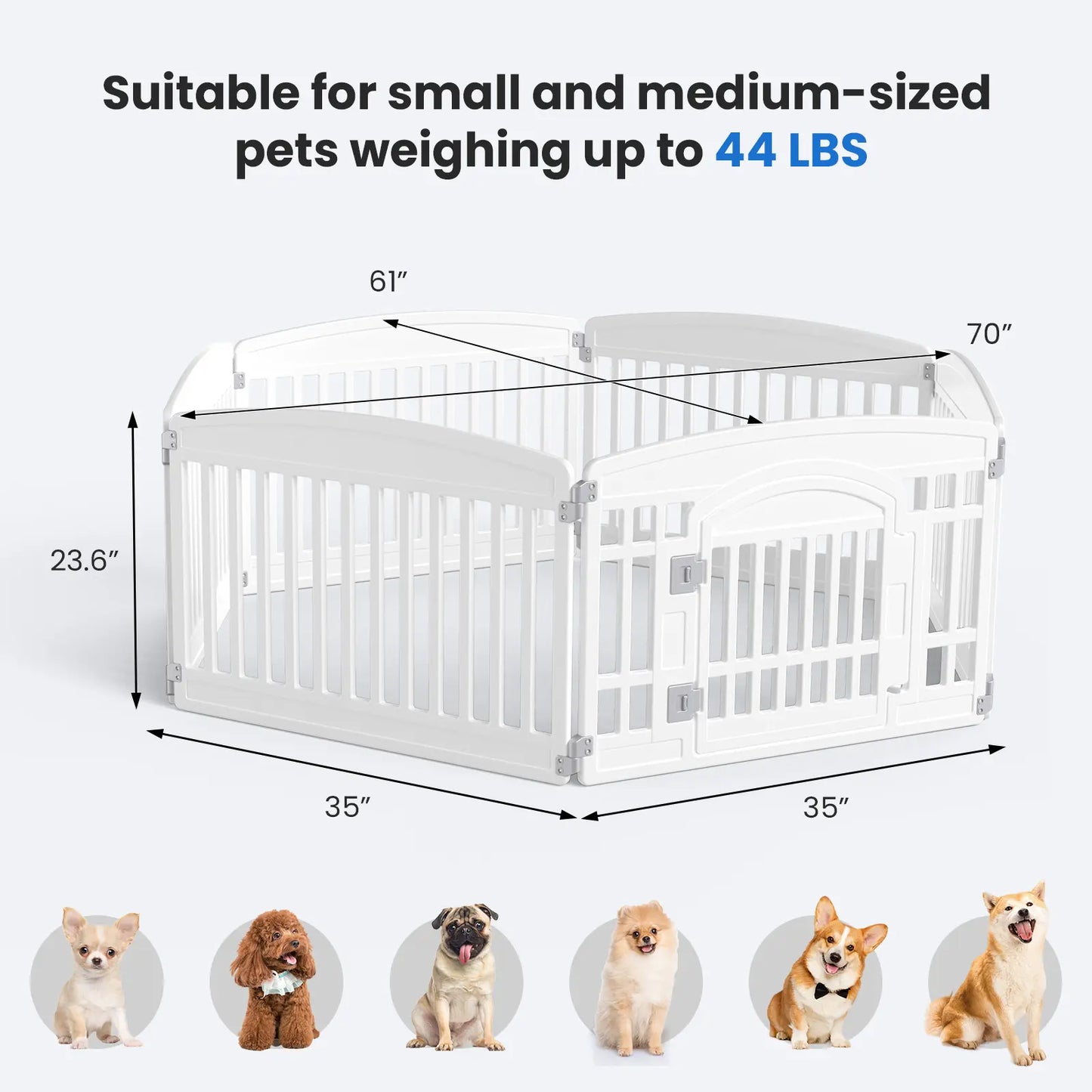 Premium Plastic Pet Playpen with Gate