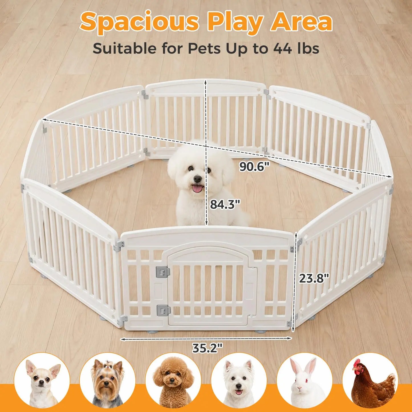 Premium Plastic Pet Playpen with Gate